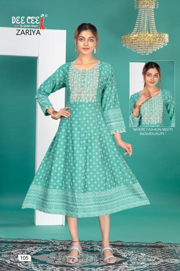 Deecee Zariya Embroidered Anarkali Styled Kurtis Collection